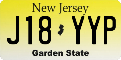 NJ license plate J18YYP