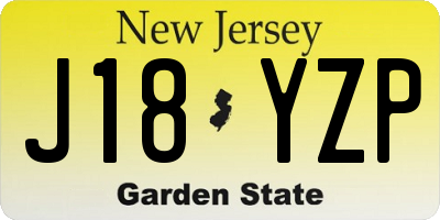 NJ license plate J18YZP