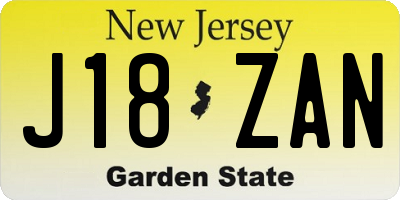 NJ license plate J18ZAN