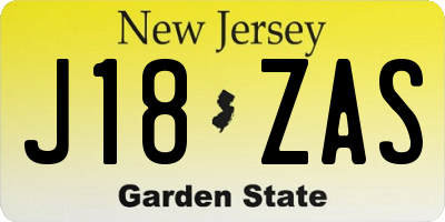NJ license plate J18ZAS