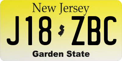NJ license plate J18ZBC