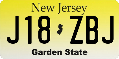NJ license plate J18ZBJ