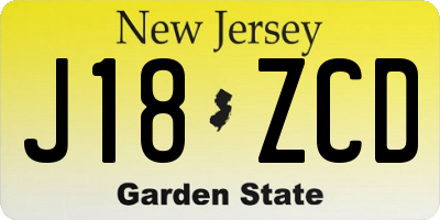 NJ license plate J18ZCD