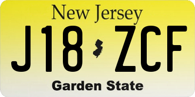 NJ license plate J18ZCF