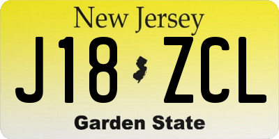 NJ license plate J18ZCL