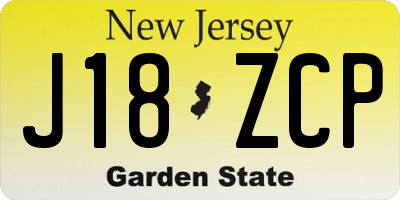 NJ license plate J18ZCP