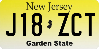 NJ license plate J18ZCT