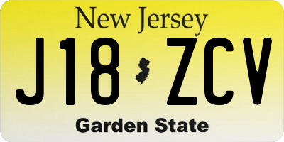 NJ license plate J18ZCV