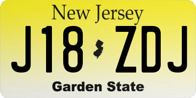 NJ license plate J18ZDJ