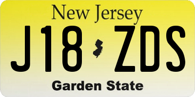 NJ license plate J18ZDS
