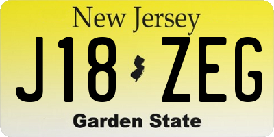 NJ license plate J18ZEG
