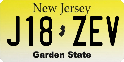 NJ license plate J18ZEV