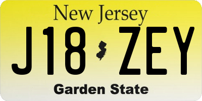 NJ license plate J18ZEY