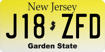 NJ license plate J18ZFD