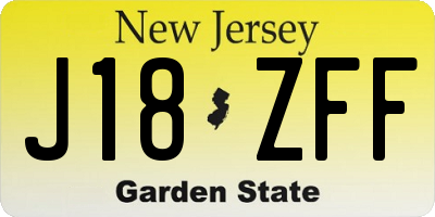 NJ license plate J18ZFF