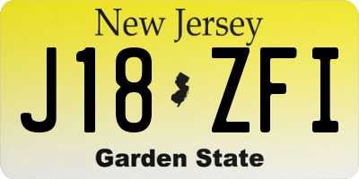 NJ license plate J18ZFI
