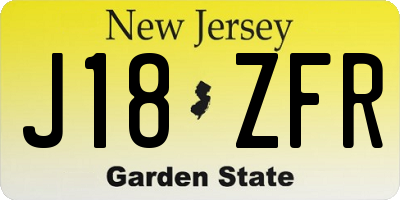 NJ license plate J18ZFR
