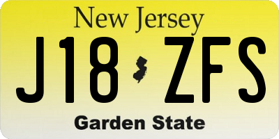 NJ license plate J18ZFS