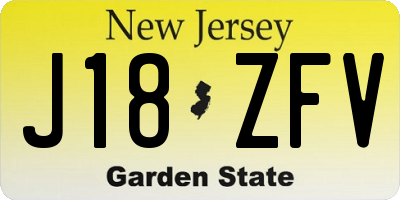 NJ license plate J18ZFV