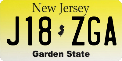 NJ license plate J18ZGA