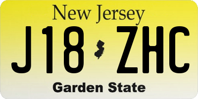 NJ license plate J18ZHC