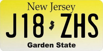 NJ license plate J18ZHS