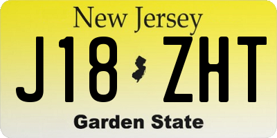 NJ license plate J18ZHT