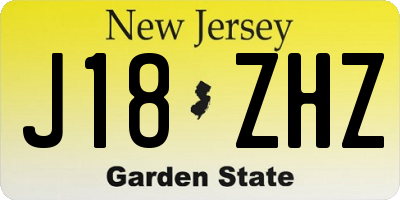 NJ license plate J18ZHZ