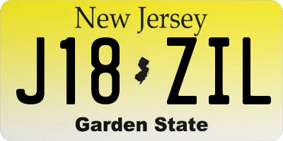 NJ license plate J18ZIL
