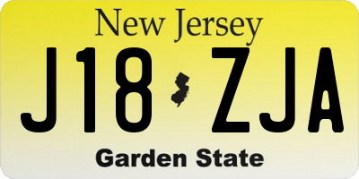 NJ license plate J18ZJA