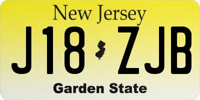 NJ license plate J18ZJB