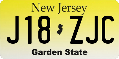 NJ license plate J18ZJC