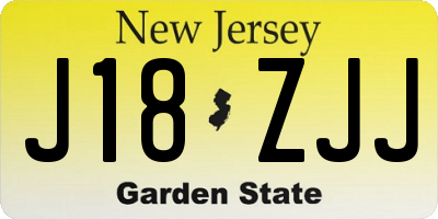 NJ license plate J18ZJJ