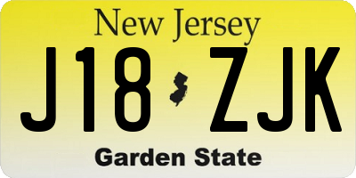 NJ license plate J18ZJK