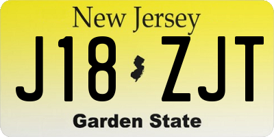 NJ license plate J18ZJT
