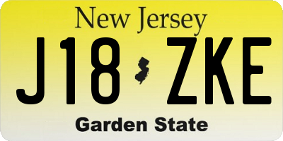 NJ license plate J18ZKE