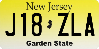 NJ license plate J18ZLA