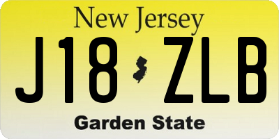 NJ license plate J18ZLB