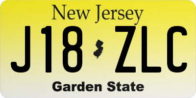 NJ license plate J18ZLC