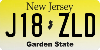 NJ license plate J18ZLD