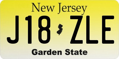 NJ license plate J18ZLE