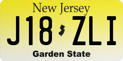 NJ license plate J18ZLI