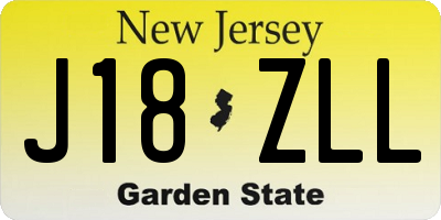 NJ license plate J18ZLL