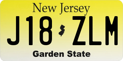NJ license plate J18ZLM