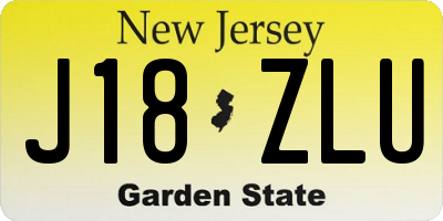 NJ license plate J18ZLU