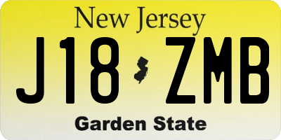 NJ license plate J18ZMB