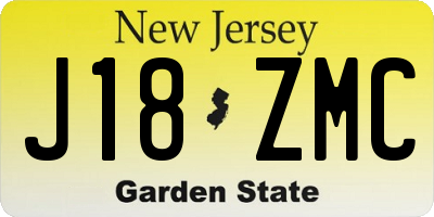 NJ license plate J18ZMC