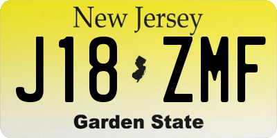 NJ license plate J18ZMF