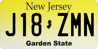 NJ license plate J18ZMN
