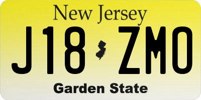 NJ license plate J18ZMO